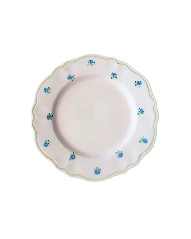 Sveva's Home Ceramic Provence Blue Floral Dining Plates Big and Small Set of 4