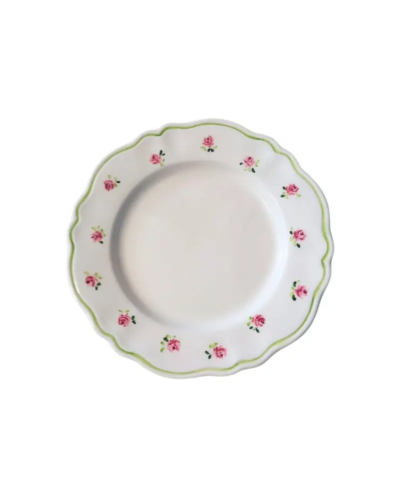Sveva's Home Ceramic Provence Pink Floral Dining Plate Big and Small Set of 4