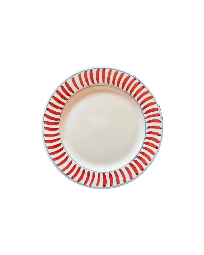 Sveva's Home Ceramic Red Dining Plate Set of 4 Big and Small Dining Plates