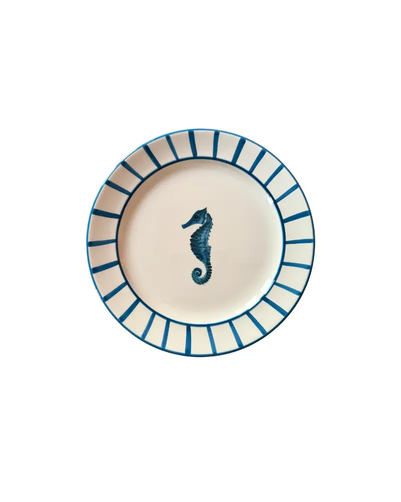 Sveva's Home Ceramic Sea Horse Big and Small Dining Plates Set of 4
