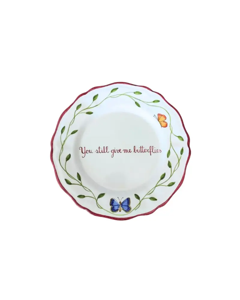 Sveva's Home Ceramic "You Still Give Me Butterflies" Plate Set of 4