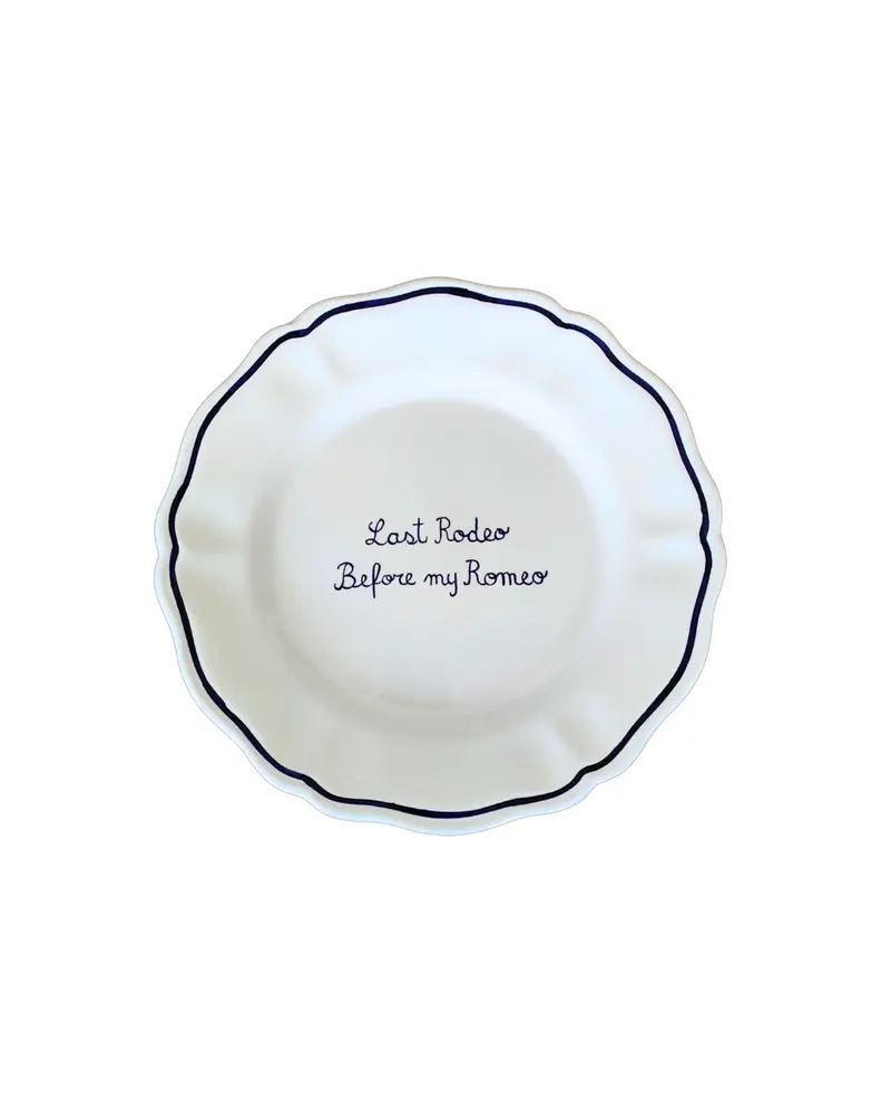 Sveva's Home "Last Rodeo before my Romeo" Ceramic Scalloped Plate Set of 4