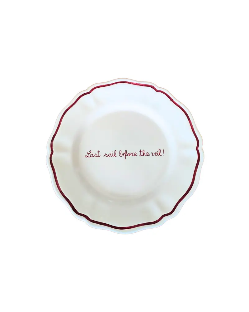 Sveva's Home "Last Sail before the Veil" Ceramic Scalloped Plate Set of 4