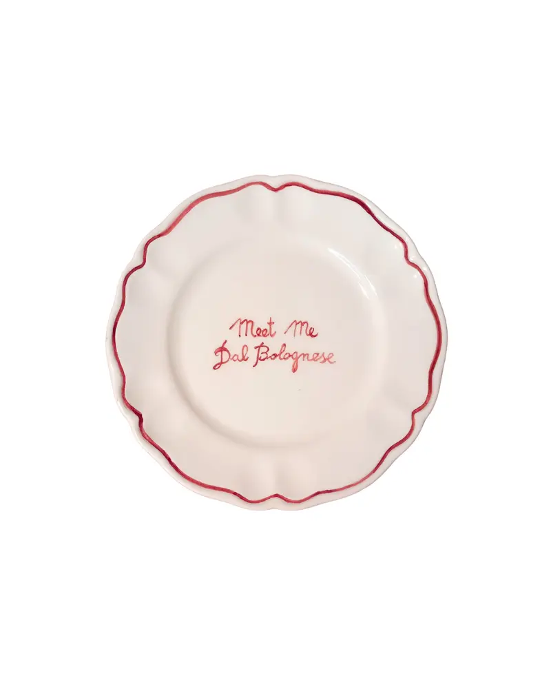 Sveva's Home "Meet Me Dal Bolognese" Ceramic Scalloped Plate Set of 4