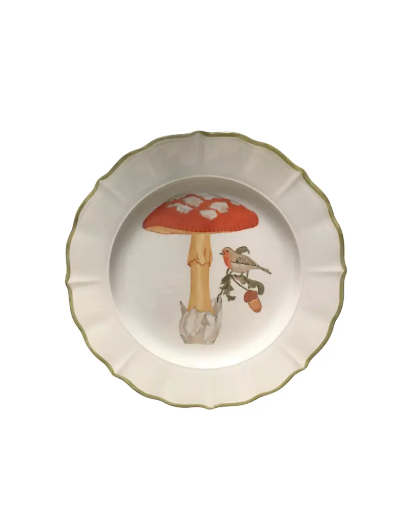 Sveva's Home Porcelain Mushroom Plate Set of 4