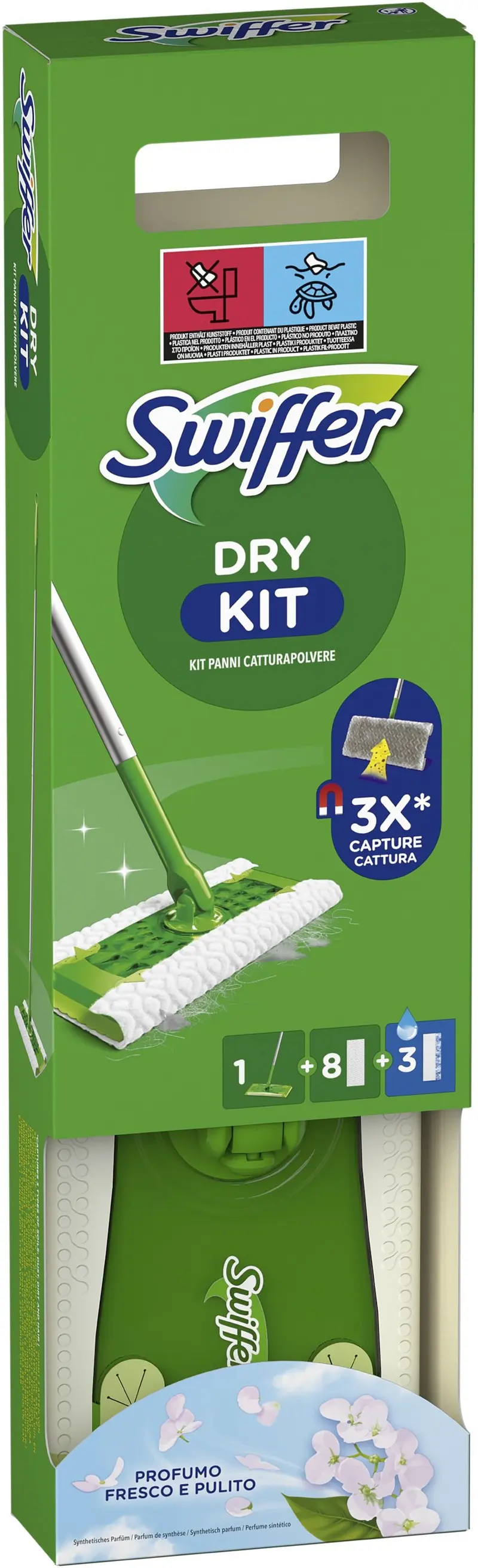 SWIFFER DRY+WET KIT 8 DRY + 3 WET PROFUMO FRESCO E PULITO