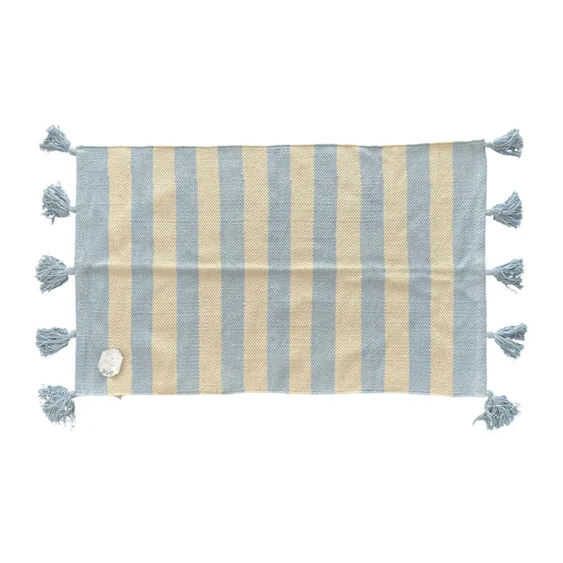 Tappeto righe + nappe Blanc Mariclò - A3947799AZ