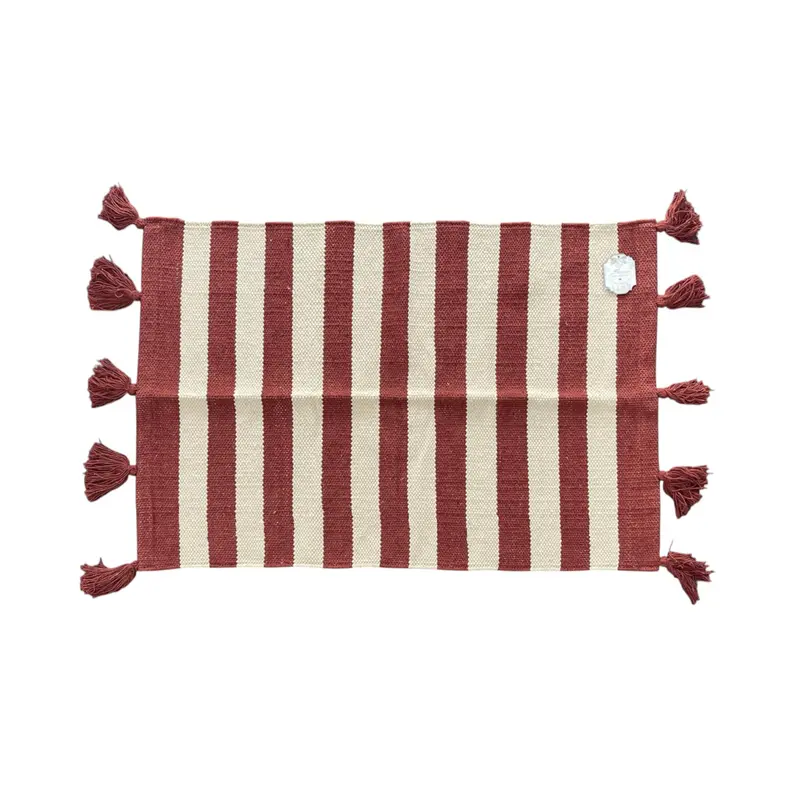 Tappeto righe + nappe Blanc Mariclò - A3947799RU