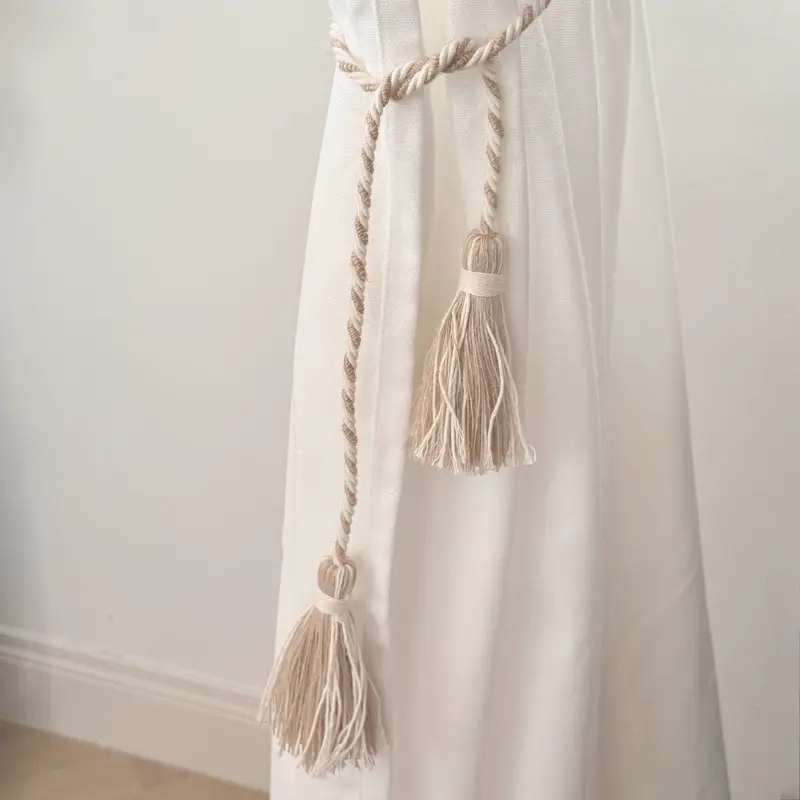Tasselled Curtain Tieback in Cotton & Jute