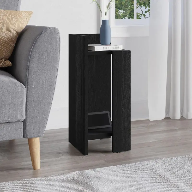 Tavolino comodino di design Elos 27x25x60h colore nero sinistro