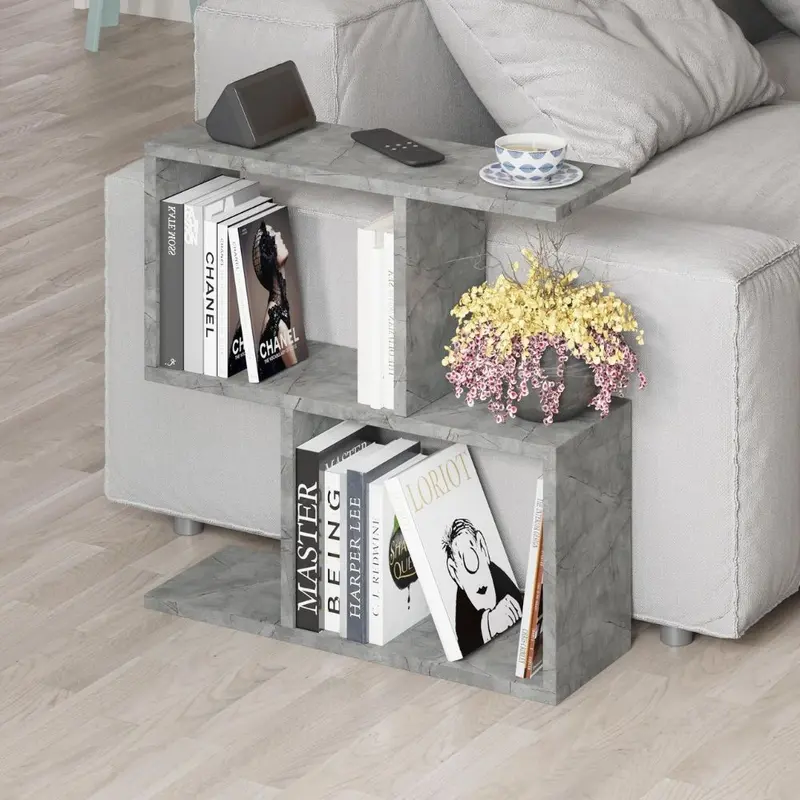 Tavolino da salotto Homemania in colore lagina effetto marmo grigio