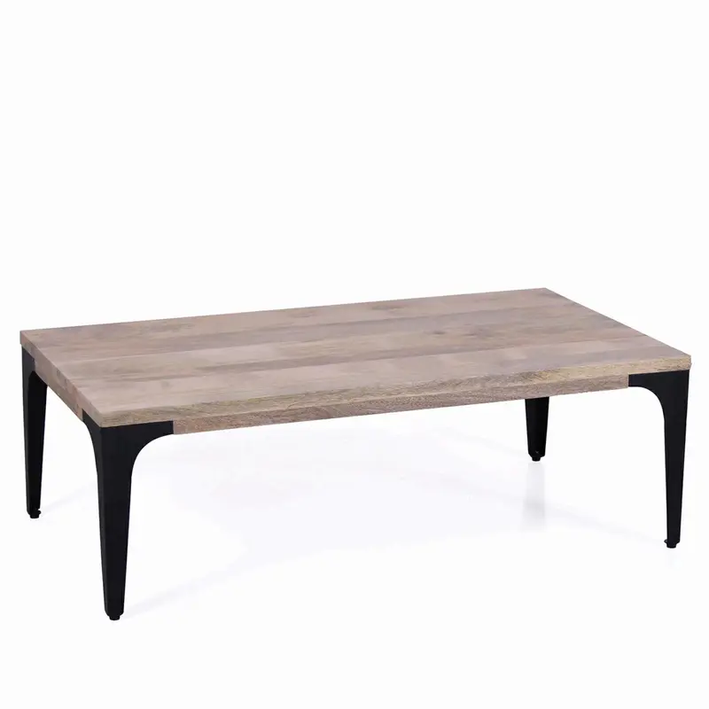 Tavolino in mango e metallo "Dino" 110X60H35