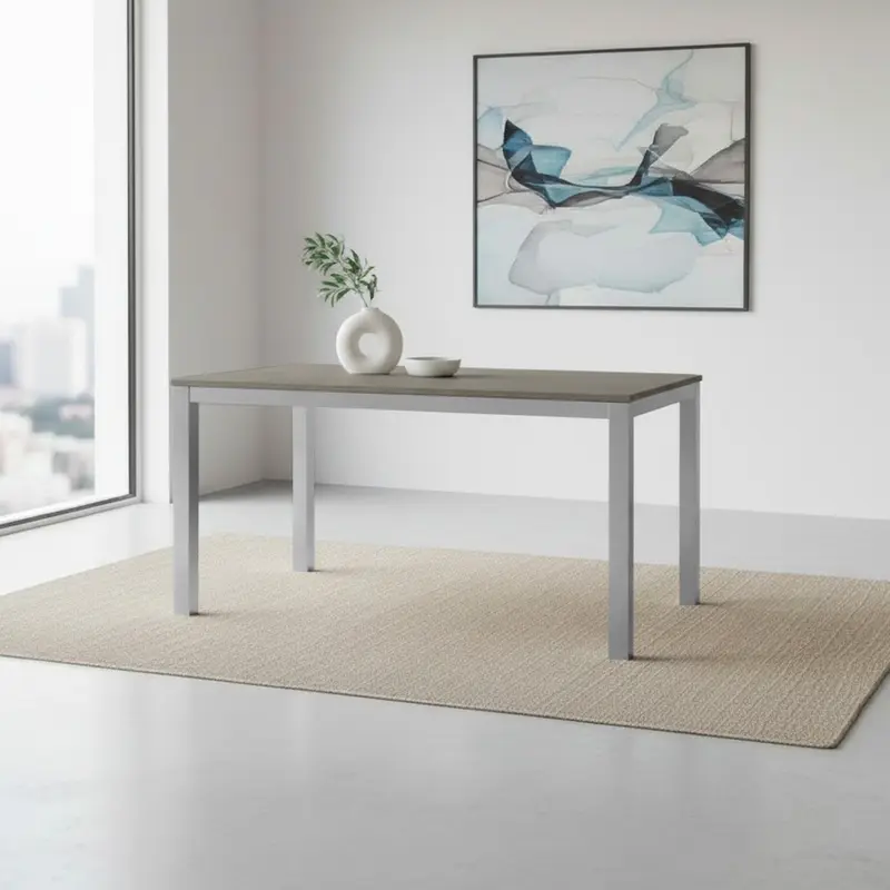 Tavolo allungabile 120x80 struttura alluminio e piano larice grigio Monster