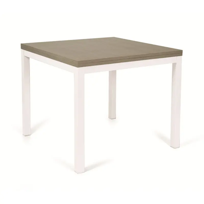 Tavolo allungabile Monster 90x90 colore bianco e piano larice grigio