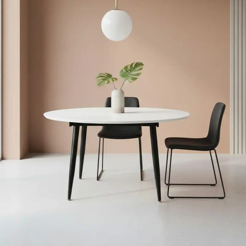 Tavolo Cordelia allungabile colore piano bianco gambe colore nero