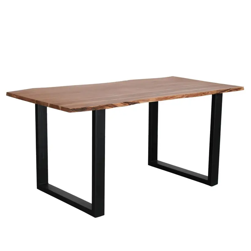 Tavolo da pranzo in legno di acacia e metallo "Terzo" 160X80H76