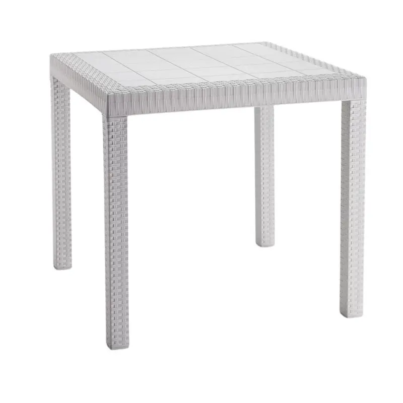 Tavolo da pranzo in resina bianca "Dallas" 80X80H74