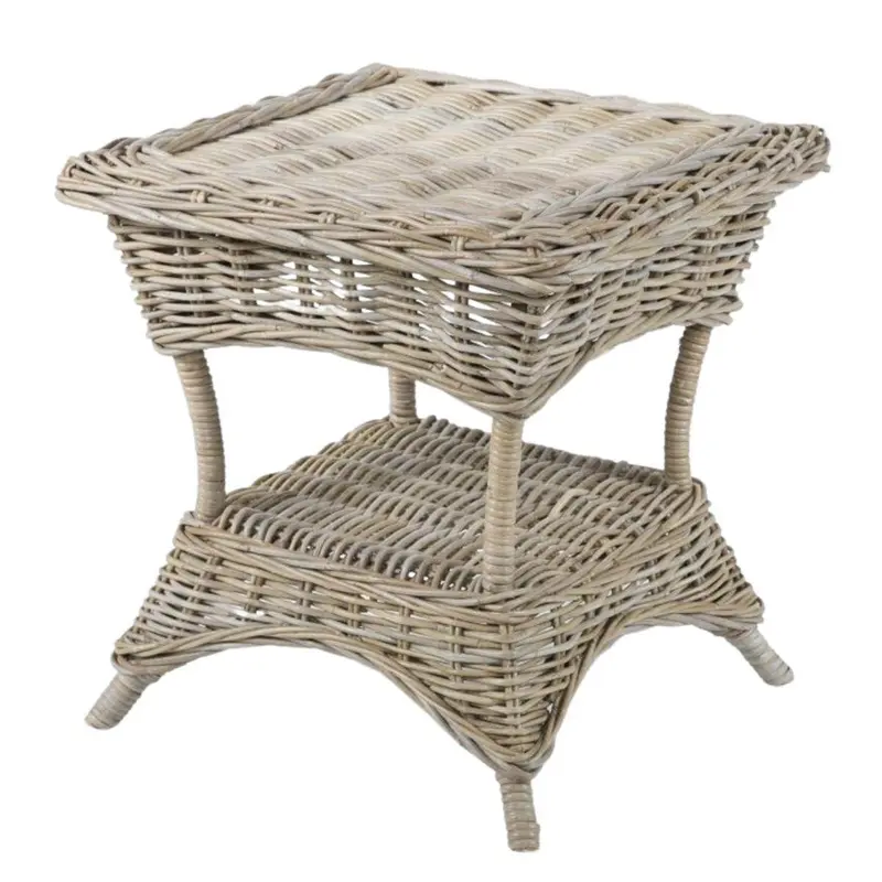 Tavolo in giunco grigio "Istambul" 55X55H60