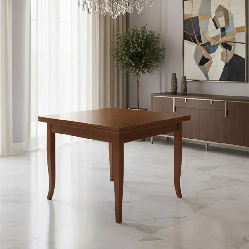 Tavolo quadrato allungabile Verona noce 90x90