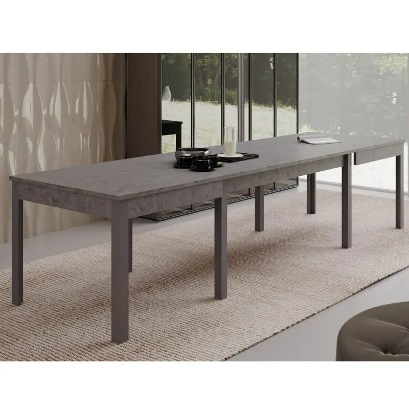Tavolo Super4 160x90 allungabile a 320 cm cemento