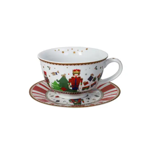 TAZZA COLAZIONE C/PIATTINO LO SCHIACCIANOCI PORCELLANA
