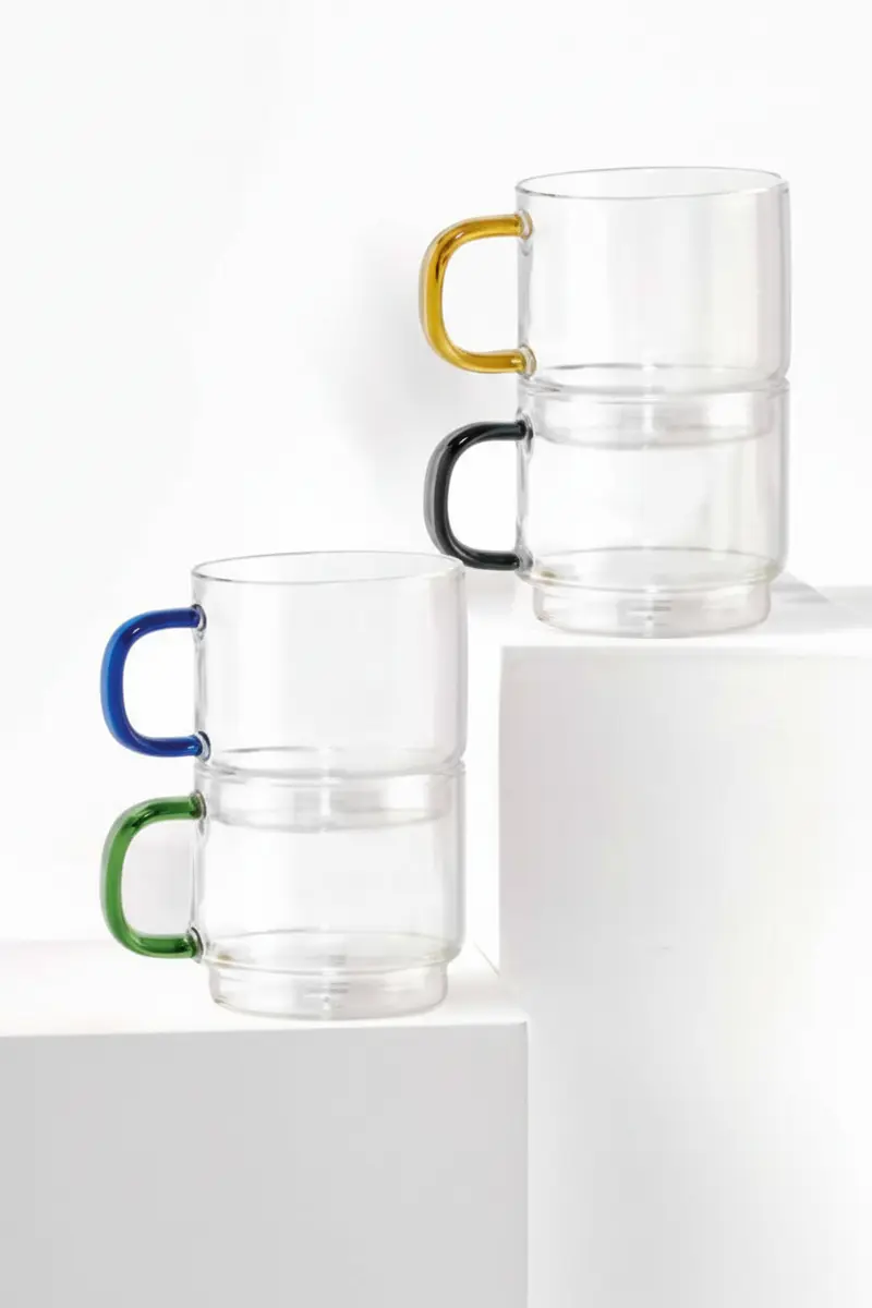 Tazze Impilabili Brandani Bridge Set 4 Pezzi – Mug in Vetro