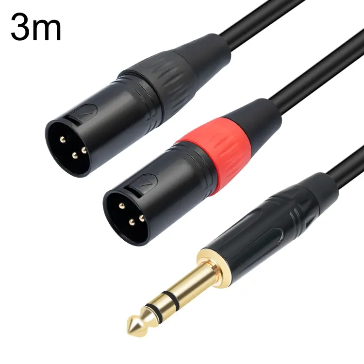TC145YXK108RE-10 6.35mm 1/4 TRS Male to Dual XLR Male Audio Cable, Length