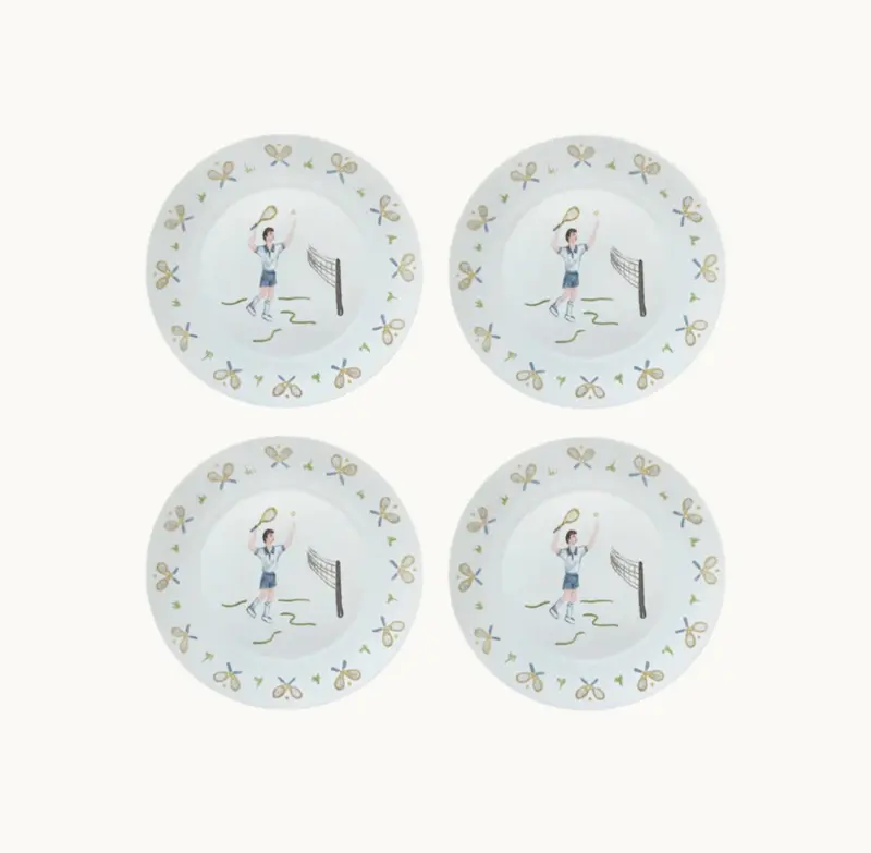 Tennis gentleman dessert plate (set of 4)