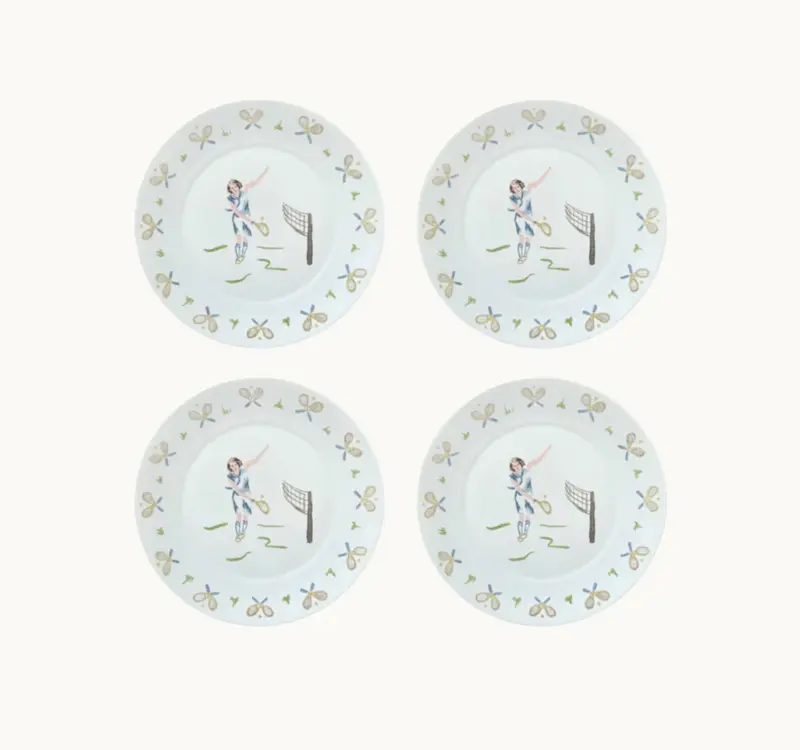 Tennis lady dessert plate (set of 4)