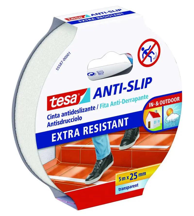 TESA ANTI-SLIP ANTISDRUCCIOLO EXTRA RESISTANT MM.25XMT.5 TRANSPARENT