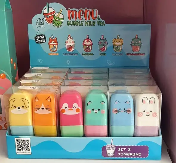 TINTA UNITA ZOO BUBBLE TEA SET 2 TIMBRINI ROLLER