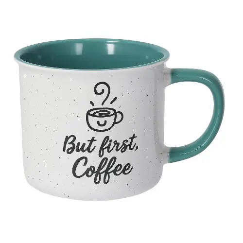 TOGNANA Mug 350 cc Happy Coffee Stoneware "But first, Coffee"