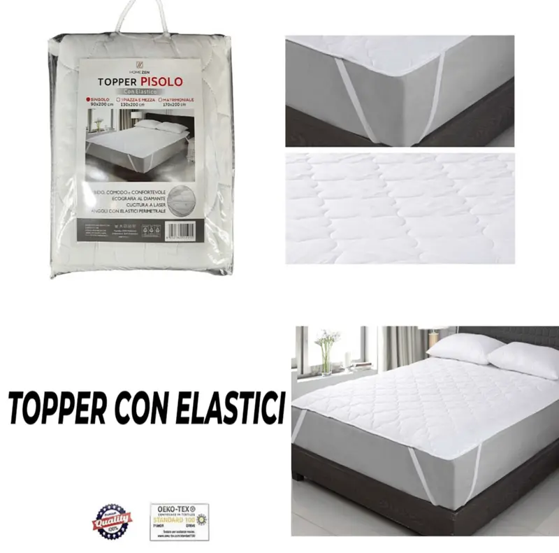Topper Con Elastici Anallergico Antiacaro