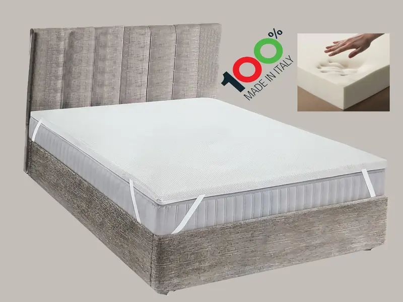 Topper in memory viscoelastico per materasso letto matrimoniale made in Italy