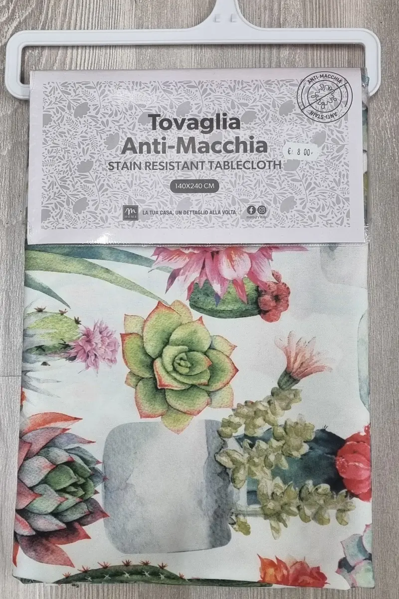 Tovaglia Antimacchia in poliestere 140 x 240 cm in 2 Fantasie