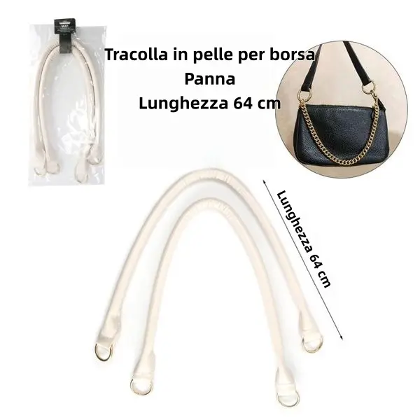 Tracolla in Pelle 64cm Cinghia Regolabile per Borse