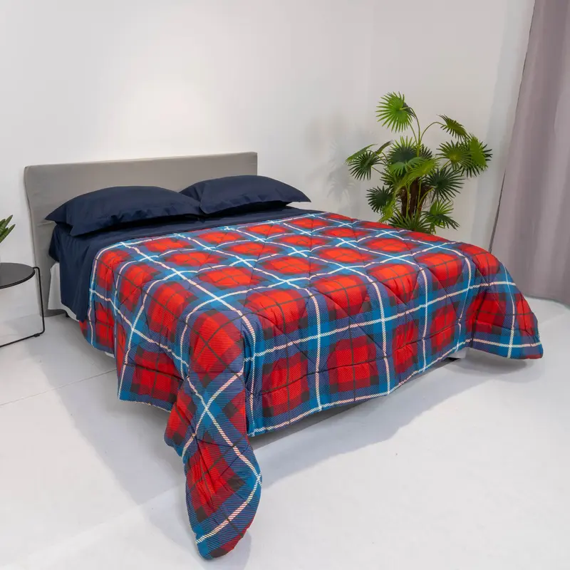 Trapunta Easy Home Oregon - fantasia tartan - Rosso/Blu