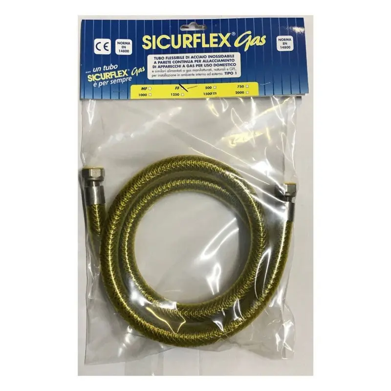 Tubo gas e gpl X10134 da 2 mt acciaio inox ff ½