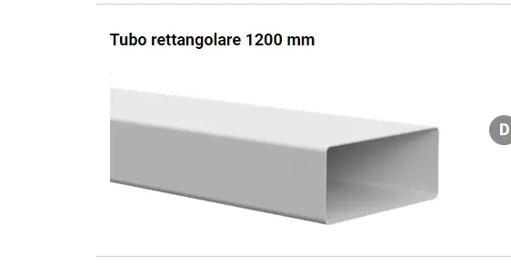 Tubo rettangolare per cappa BV2291200 220x90 mm. 1,2 mt.
