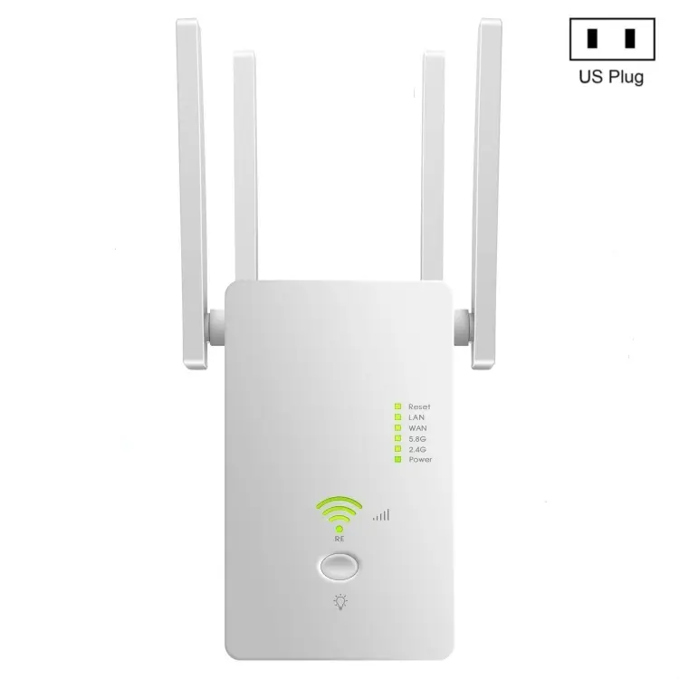 U6 5Ghz Wireless WiFi Repeater 1200Mbps Router Wifi Booster 2.4G Long Range Extender(US Plug)