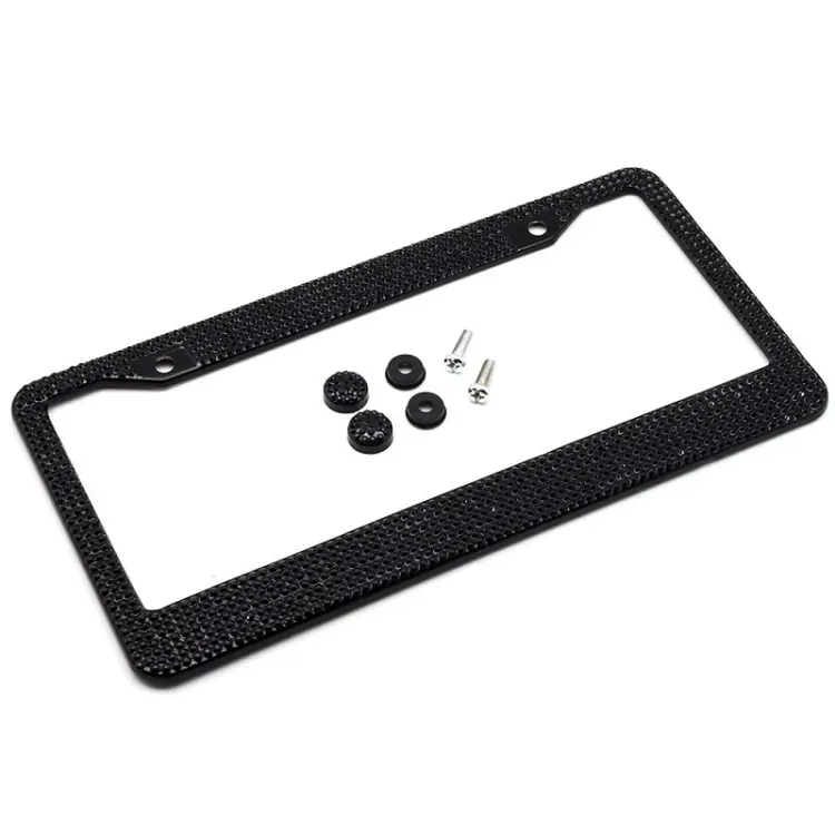 US Standard Stainless Steel License Plate Modified Frame With Diamonds, Color