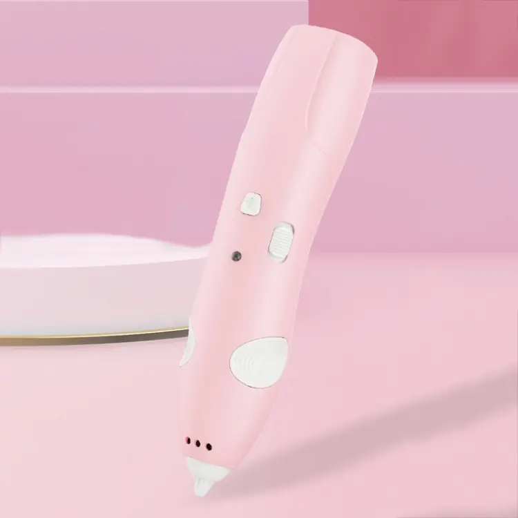 USB Charging Low-Temperature Wireless Graffiti Printing Pen Set Children DIY 3D Painting Pen(Pink)