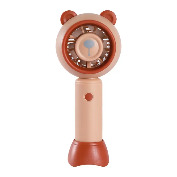 USB Handheld Fan Mini Portable Desktop Cute Cartoon Fan(Brown Bear)