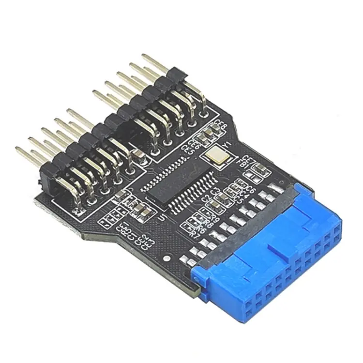 USB3.0 19Pin to Dual 9Pin Connectors Header Female 1 to 2 Male Board 9-Pin USB 2.0 HUB