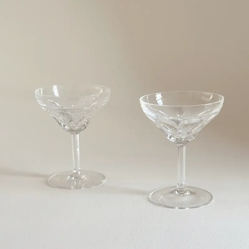 Val Saint Lambert Montana Crystal Champagne Coupes | Set of 2
