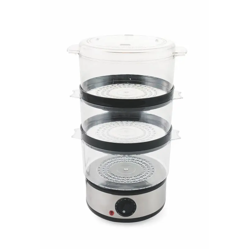 Vaporiera elettrica 400w 3 piani 7.20 lt s.s.
