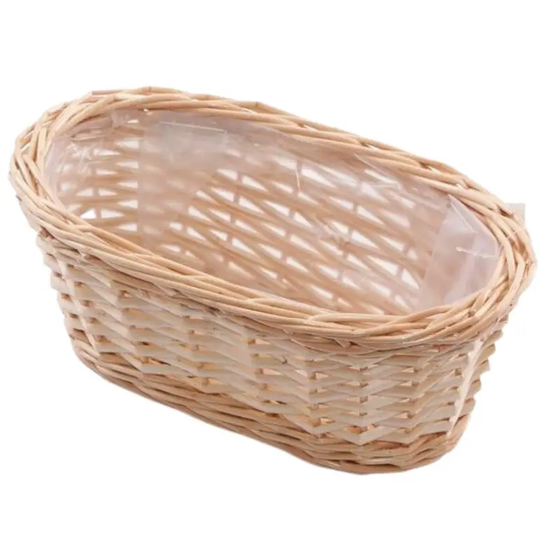 Vaschetta in vimini bianco 25X14H10