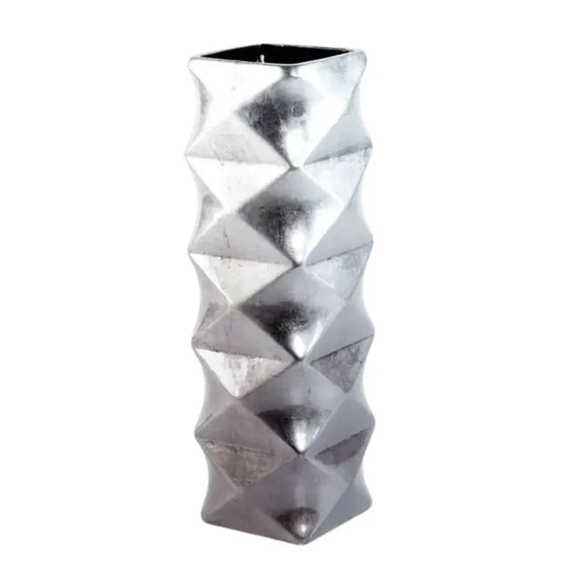 Vaso argentato in ceramica 14X14H43