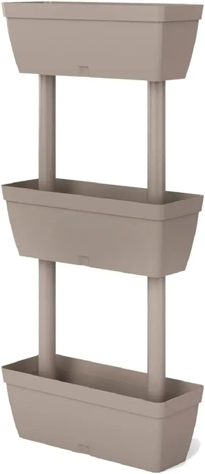 Vaso da Giardino Verticale a 3 Livelli ecru 480x161x h 955 mm