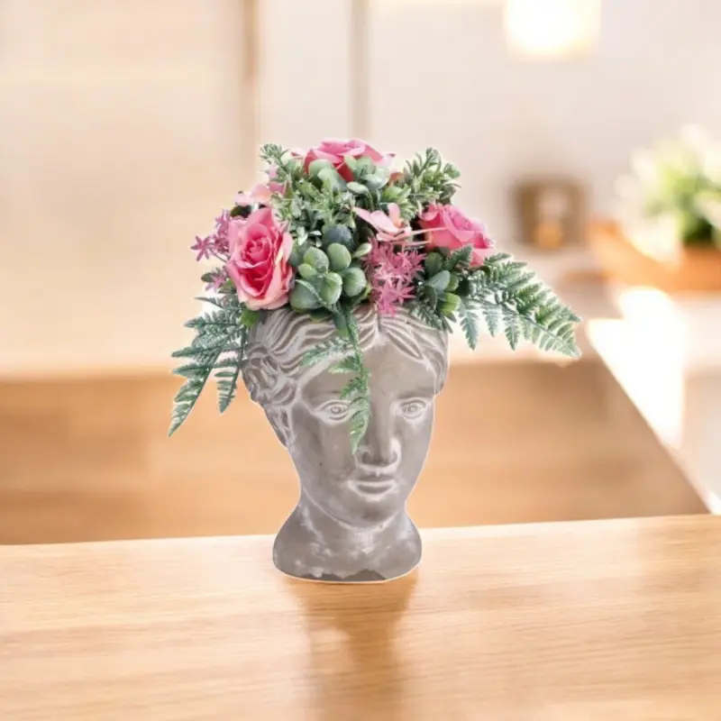 Vaso Head con pianta per decorazione – assortito 2 modelli